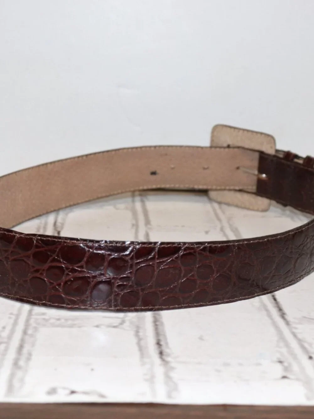 ✨ Talbots Croc‑Texture Leather Belt • Women’s Small ✨ Classic Talbots